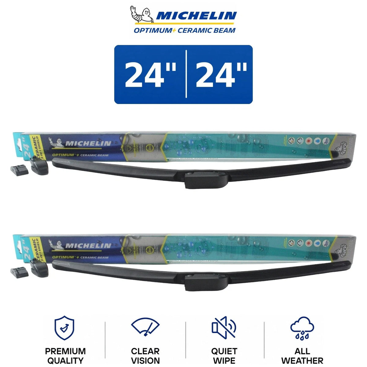 Set of 2 Michelin Optimum+ Ceramic Beam Wiper Blades for Mercedes (2008–2018)