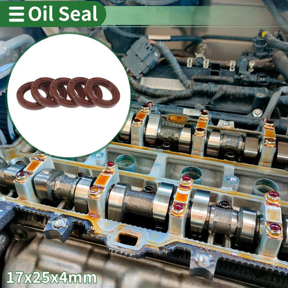 Set of 5 Oil Seal Rotary Shaft Seal FKM Rubber 17x25x4mm