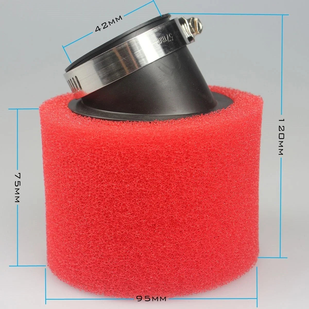 42mm Red Foam Air Filter Cleaner for 125cc 140cc Pit Dirt Bike ATV Motorcycle