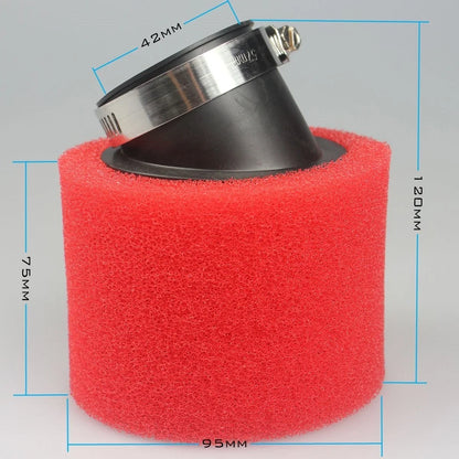 42mm Red Foam Air Filter Cleaner for 125cc 140cc Pit Dirt Bike ATV Motorcycle