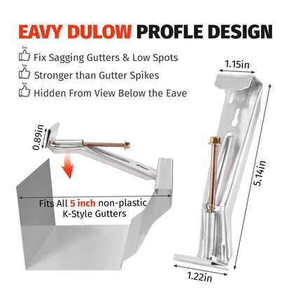 50 Pack Gutter Hangers for 5 Inch Rain Sliver