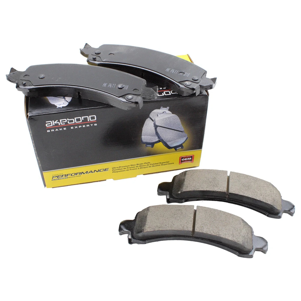 Set of 4 Akebono Performance Rear Ceramic Disc Brake Pads for Chevrolet GMC Cadillac
