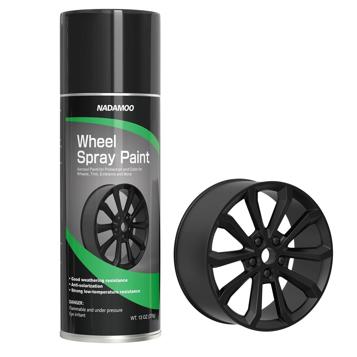 Matte Black Aluminium Wheel Spray Paint for Automotive Use (13 Ounce)