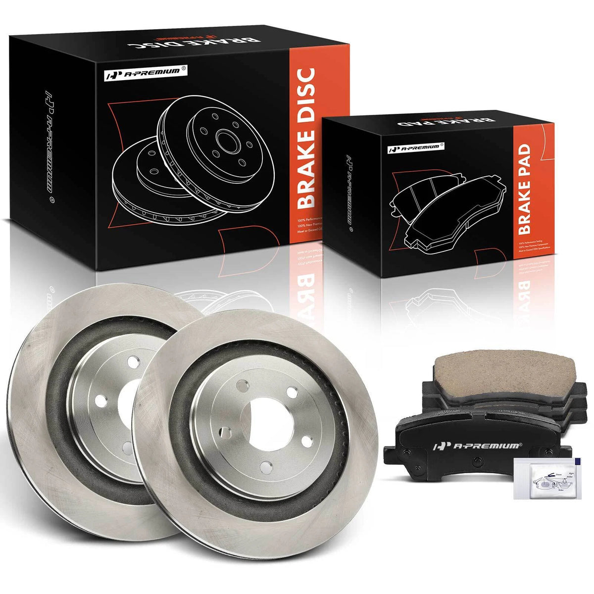 Set of 2 Rear Disc Brake Rotors & Ceramic Pads for Ford Mustang (2015–2021) 12161109, D1810