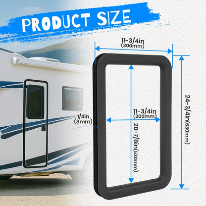 RV Entrance Door Window Frame for Camper Trailer (15.7" x 24.8")