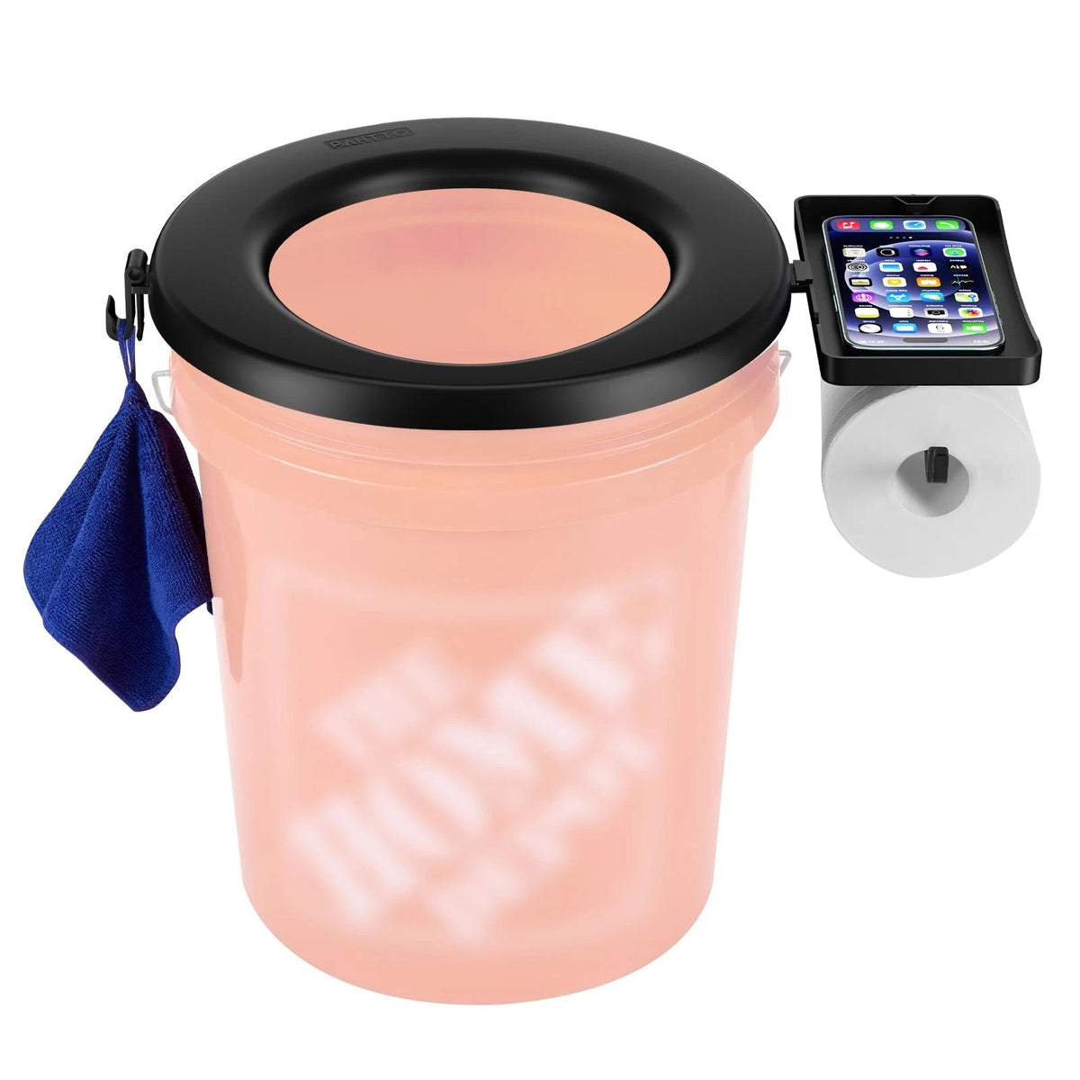 Portable Bucket Toilet Seat for 5 Gal Buckets with TP Holder
