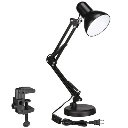 Adjustable Swing Arm Desk Lamp for E26 Bulb (1 Unit) - Black