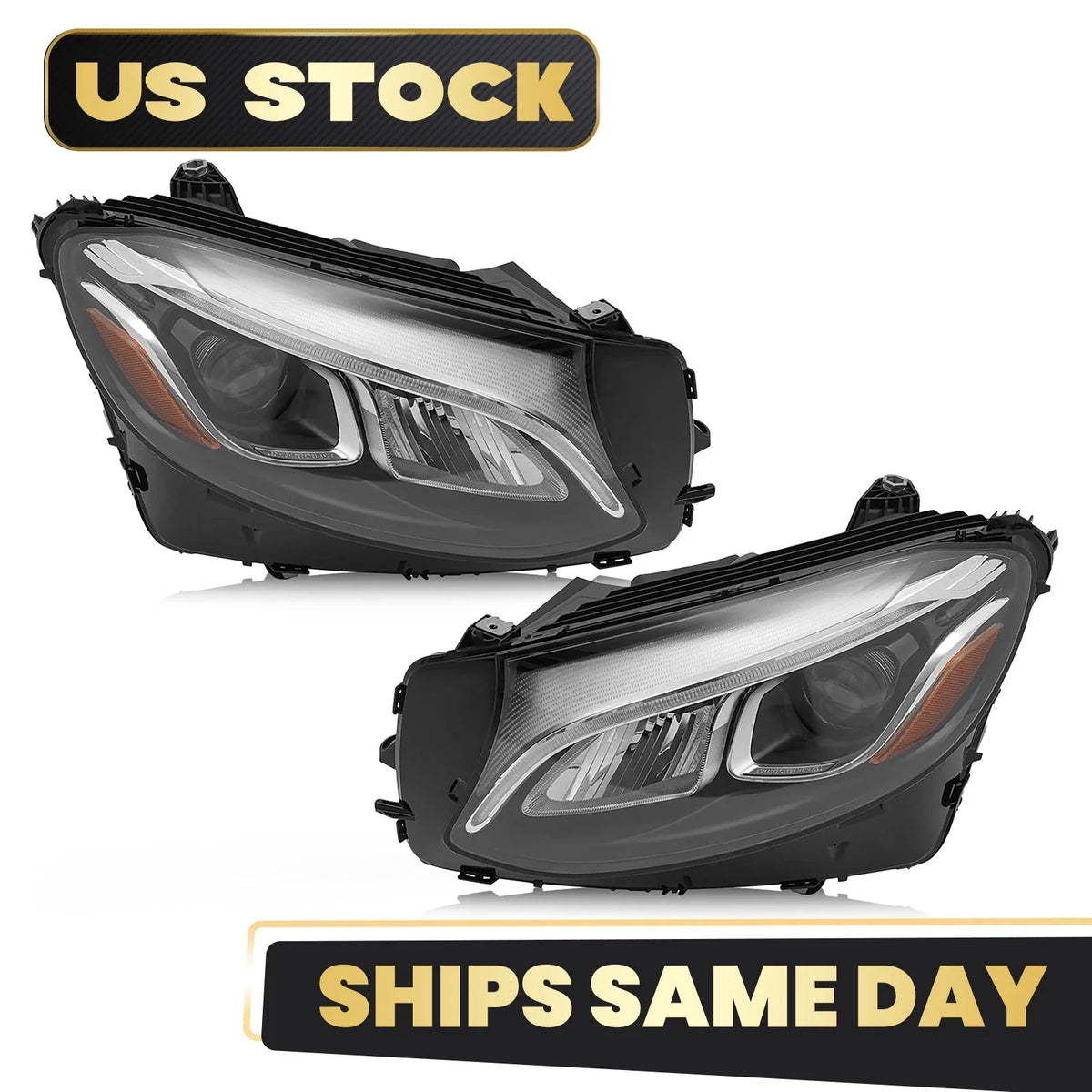 Full LED Headlight Set for Mercedes Benz GLC X253 (2016–2019) Left+Right Pair