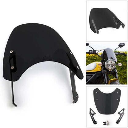 1x Windshield Windscreen for Ducati Scrambler (2015–2018) WIN-D506-Black