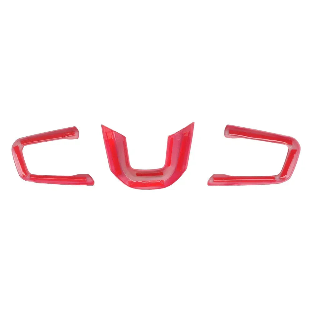 Red 3PC Steering Wheel Cover Trim for Jeep Wrangler JL JT (2018–2023)