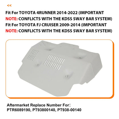 Aluminum Front Skid Plate for Toyota 4Runner (2014–2022), FJ Cruiser (2009–2014)