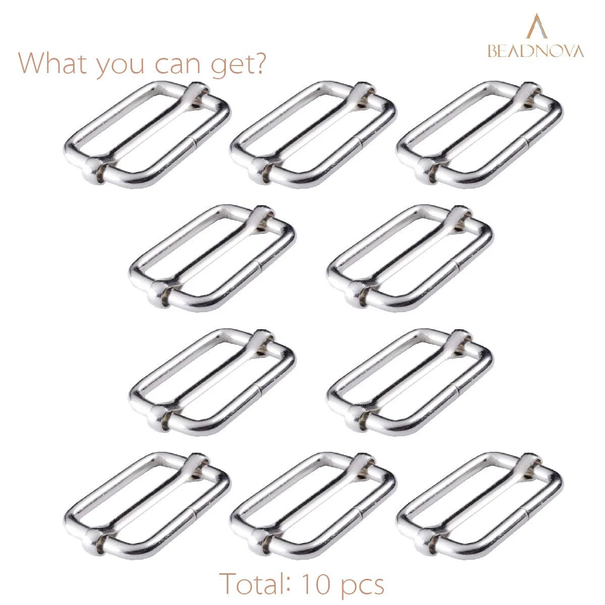 Set of 10 Adjustable Slide Buckles 1 Inch Triglide for Automotive Use