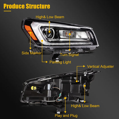 2X LED Headlight Assembly for GMC Acadia (2013–2016)