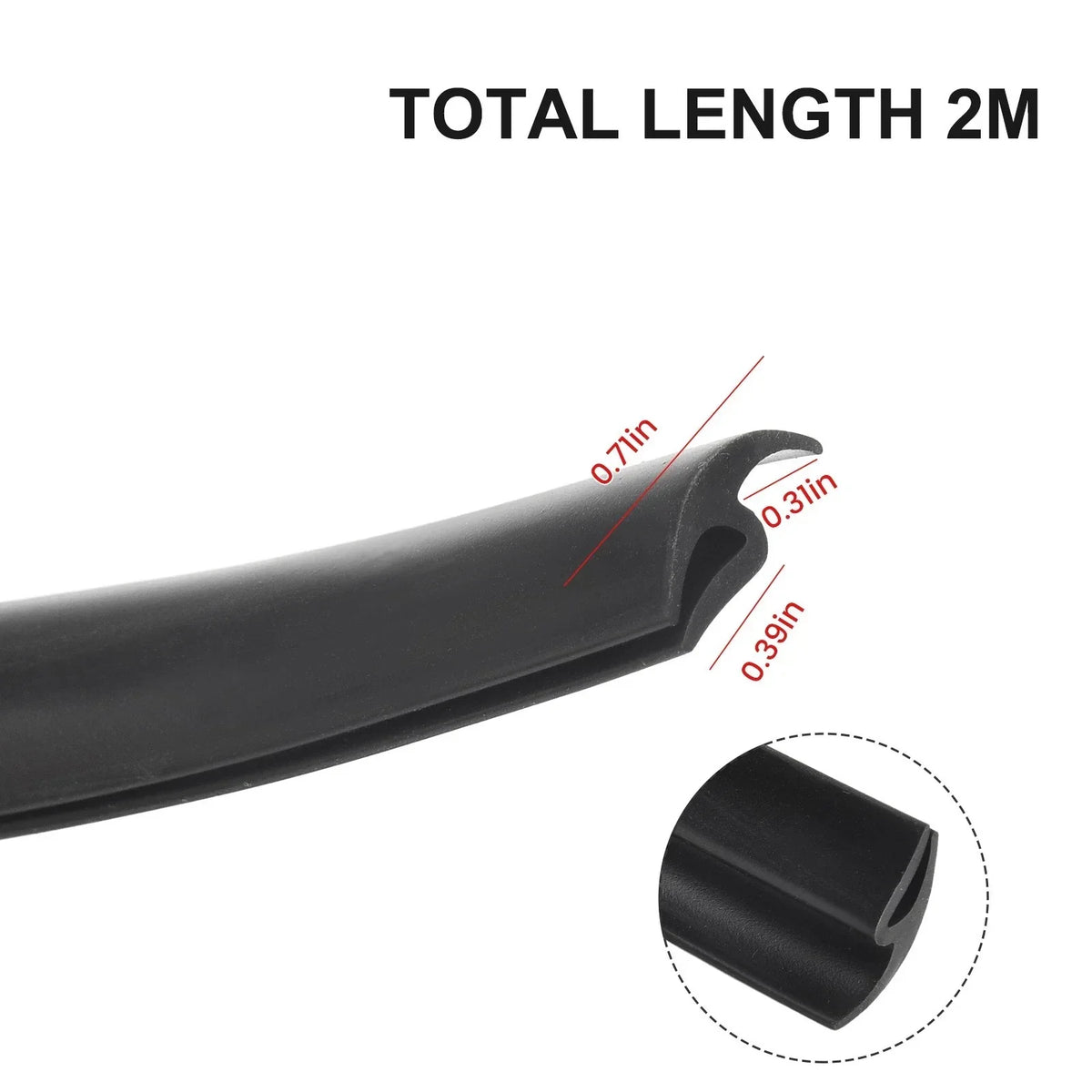 1 Pc 2m Rubber Seal Strip Trim for Car Front Windshield Sunroof/Weatherstrip