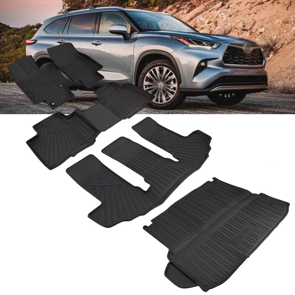 Set of 4 TPE Floor Mats and Cargo Liner for Toyota Highlander (2020–2025)