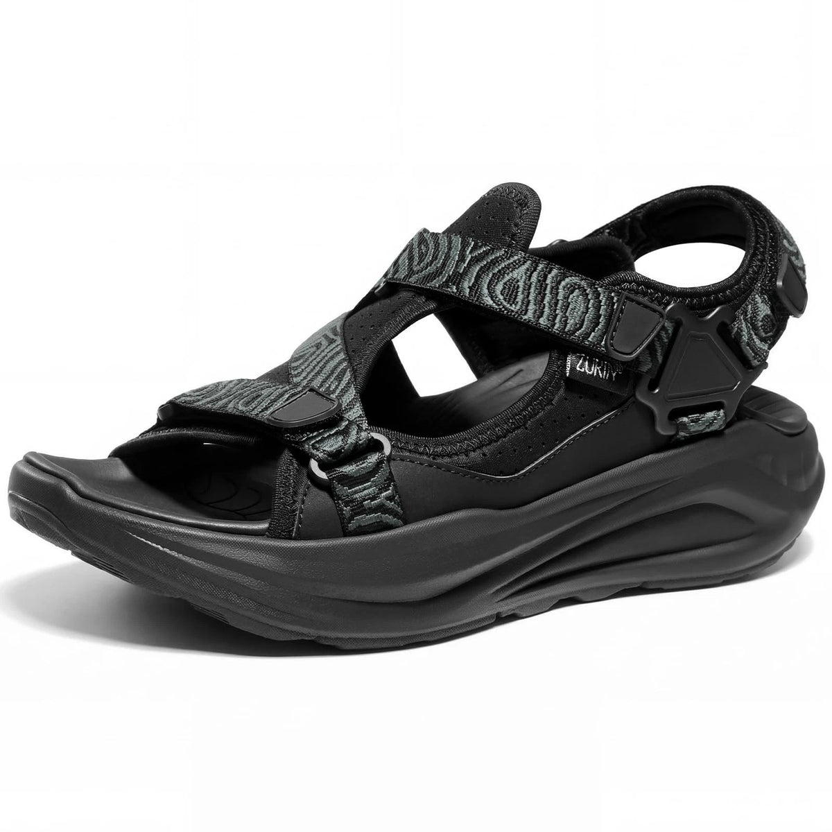 Men's Athletic Walking Sandals for ZURIN (2023) - Arch Support, Black