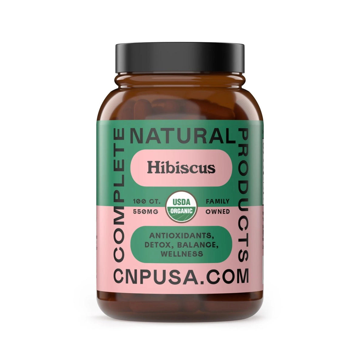 Organic Hibiscus Capsules for (1 Count, Pack of 100)