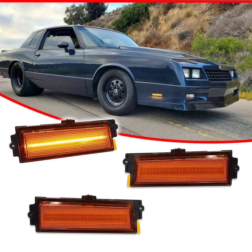 Set of 2 Amber Front Side Marker Lights for Chevy Monte Carlo SS (1981–1988)