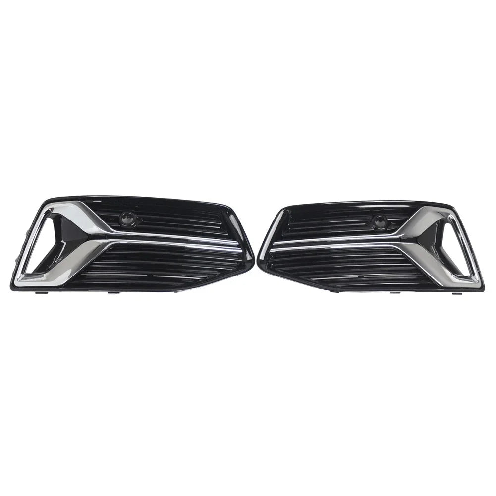2X Front Fog Light Grille Cover Chrome Trim for Audi A6 S6 C8 (2019–2023)