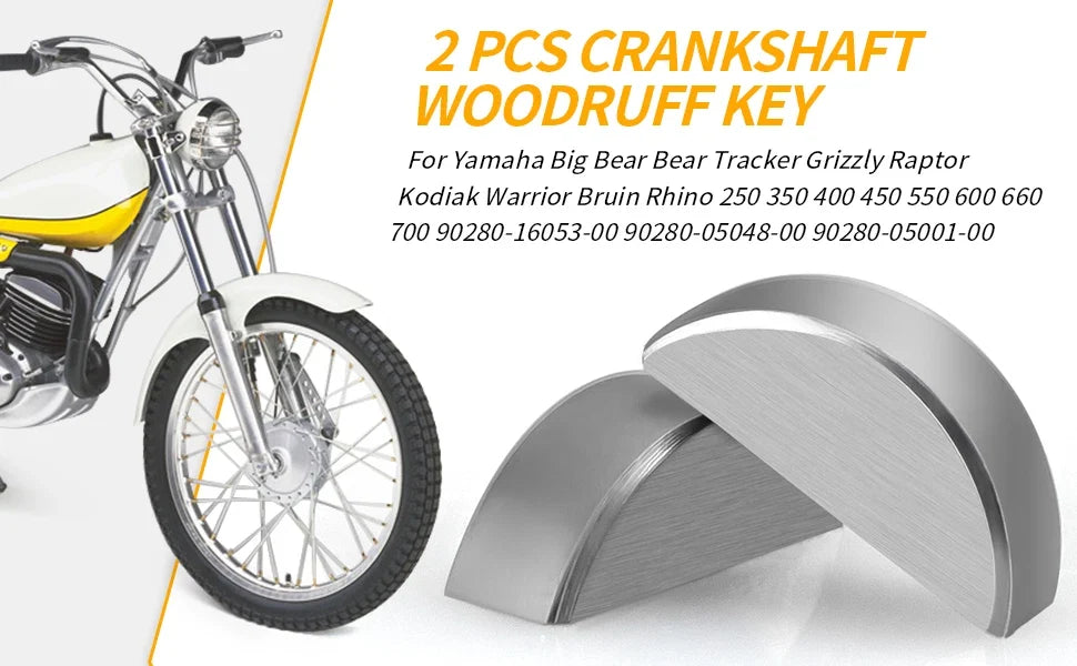 2X Crankshaft Woodruff Key Kit for Yamaha YZ250A/B YZ360A/B YZ400C/F IT250 IT400