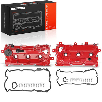 A-Premium Red Engine Valve Cover Set w/ Gaskets for Nissan Murano (2003–2007) - 13264JP01B, 13264JP01A, 13264-JP01B, 13264-JP01A