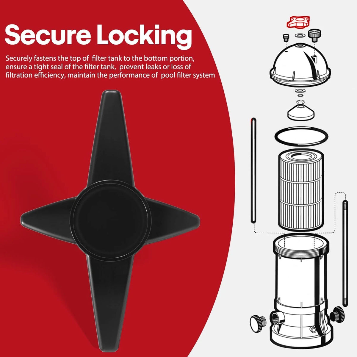 Locking Knob for Hayward Star Clear Plus C900 C1200 Pool Filter