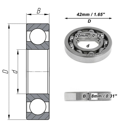 Deep Groove Ball Bearing P0 for Scooter Skateboard Wheel (20x42x8mm)