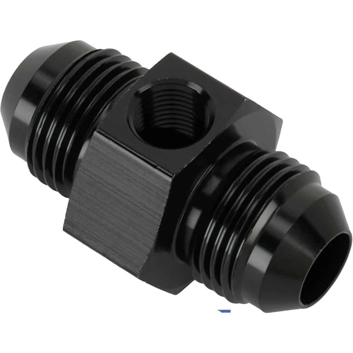 Inline Fuel Pressure Adapter -8 AN to -8 AN w/ 1/8 Inch NPT, Black (61770011)