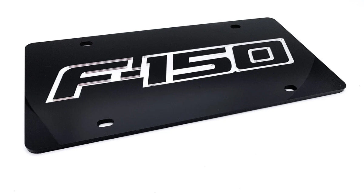 Acrylic Premium Black License Plate for Ford F-150 Mirror Emblem (2009–2014)