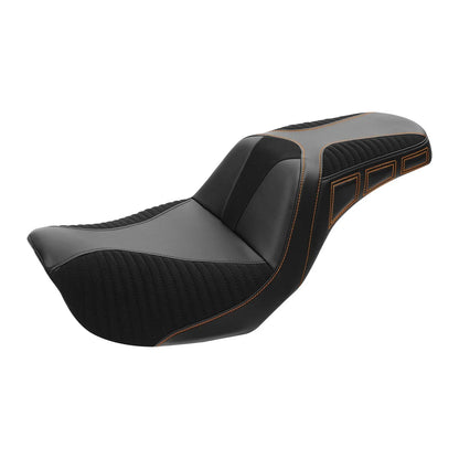 Black Brown Rider Passenger Seat for Harley Dyna Low Rider FXDL (2006-2017)