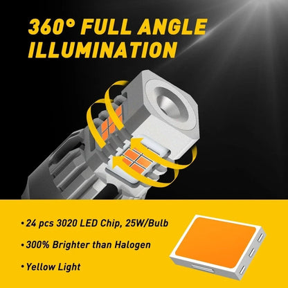2X Amber LED Turn Signal Light for AUXITO 7440 7441 W21W 7440A