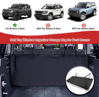 Soft Top Window Organizer Storage Bag for Ford Bronco (2021–2024) For00770