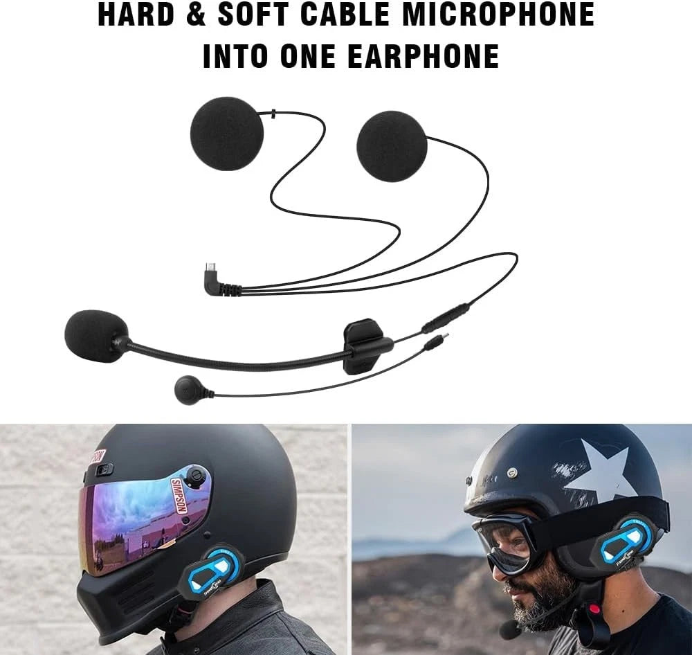 T-Max Pro Bluetooth 5.0 Helmet Intercom for Motorcycle (1200m, 6 Riders)