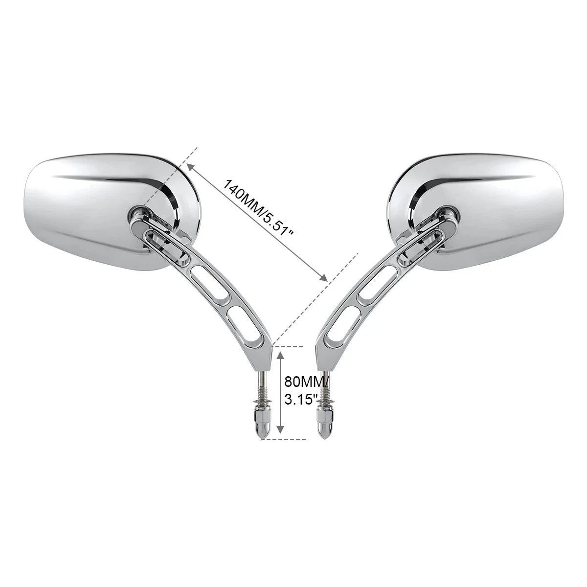 Chrome Rearview Mirrors for Harley Dyna FXDB (2006–2017)