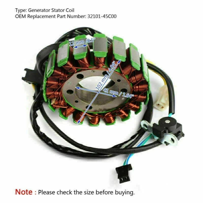 Stator for Suzuki VS800 Intruder / VS800GL Boulevard S50 A (1998–2004) 32101-45C00