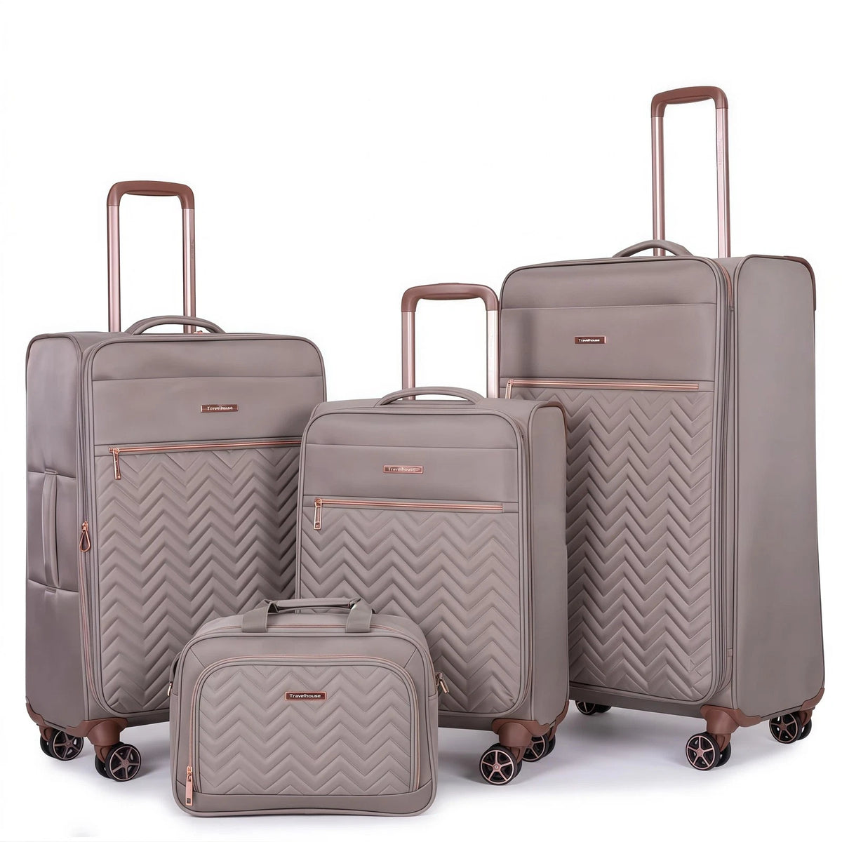 3 Piece Softside Luggage Set - Expandable, Khaki