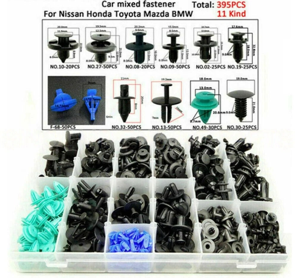 395PCS Universal Door Bumper Retainer Trim Rivet Clip Fastener