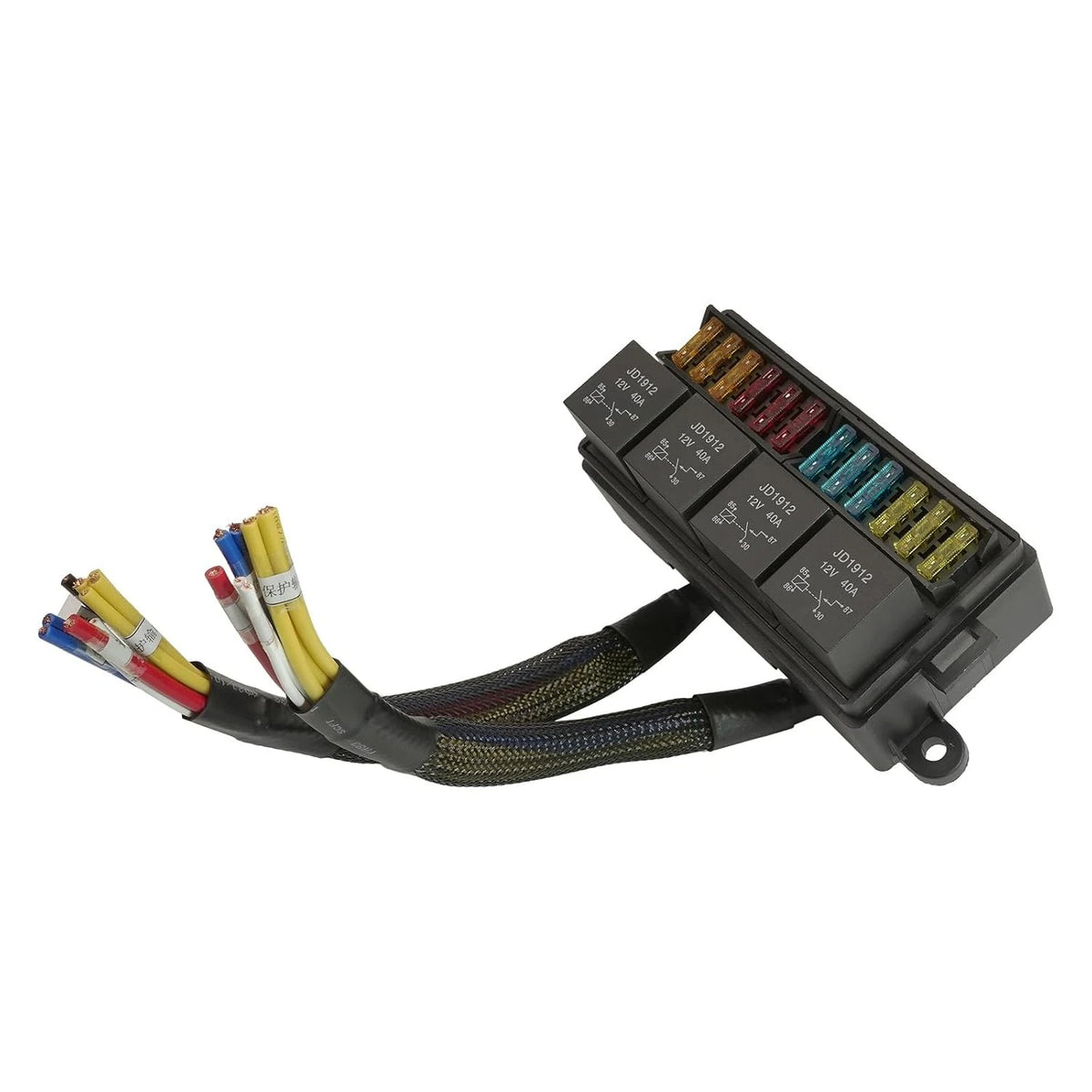 4X 12V Fuse Relay Box 4Pin Pre-Wired ATC/ATO Blade for Car Truck Boat