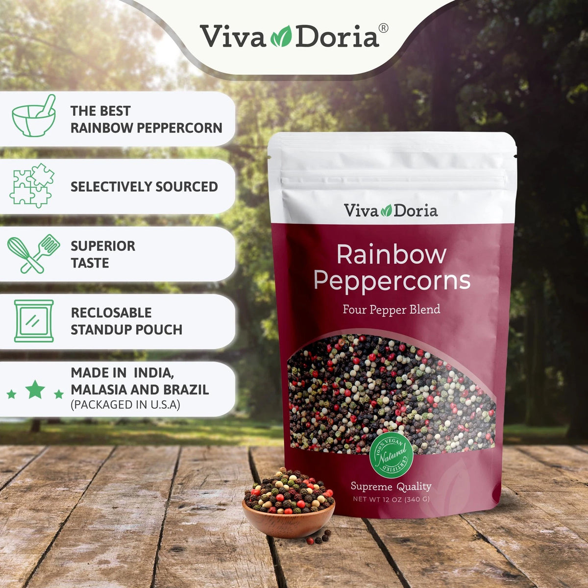 Rainbow Peppercorns Blend for Culinary Use (12 Ounce)