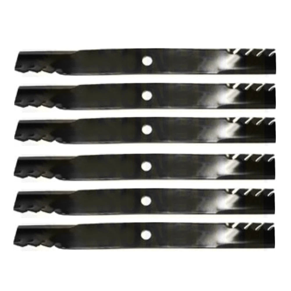 Set of 6 Toothed Mulching Blades for John Deere 72" (1070, 2210, 3120, 3320)