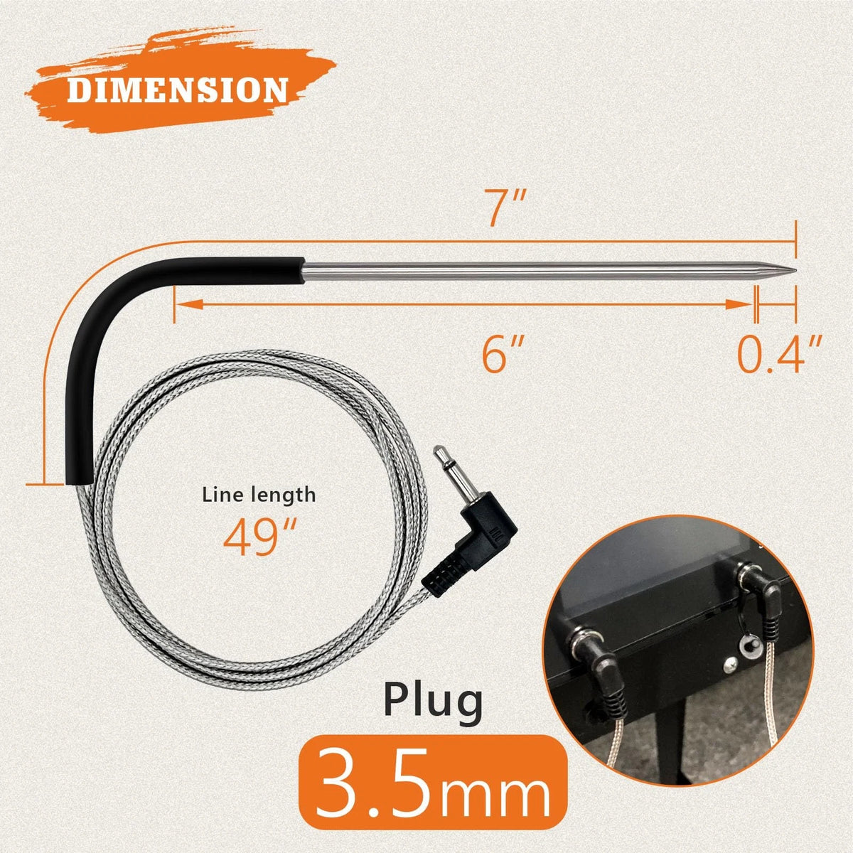 2-Pack Temp Meat Probe for Pit Boss Pellet Grills