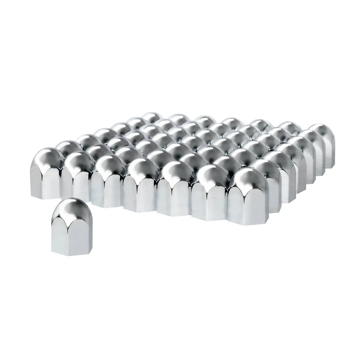 Chrome Lug Nut Covers Push-On 60 Pack for Universal Fit (1-1/2 in) (1990–2024)