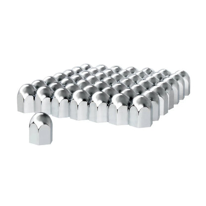 Chrome Lug Nut Covers Push-On 60 Pack for Universal Fit (1-1/2 in) (1990–2024)
