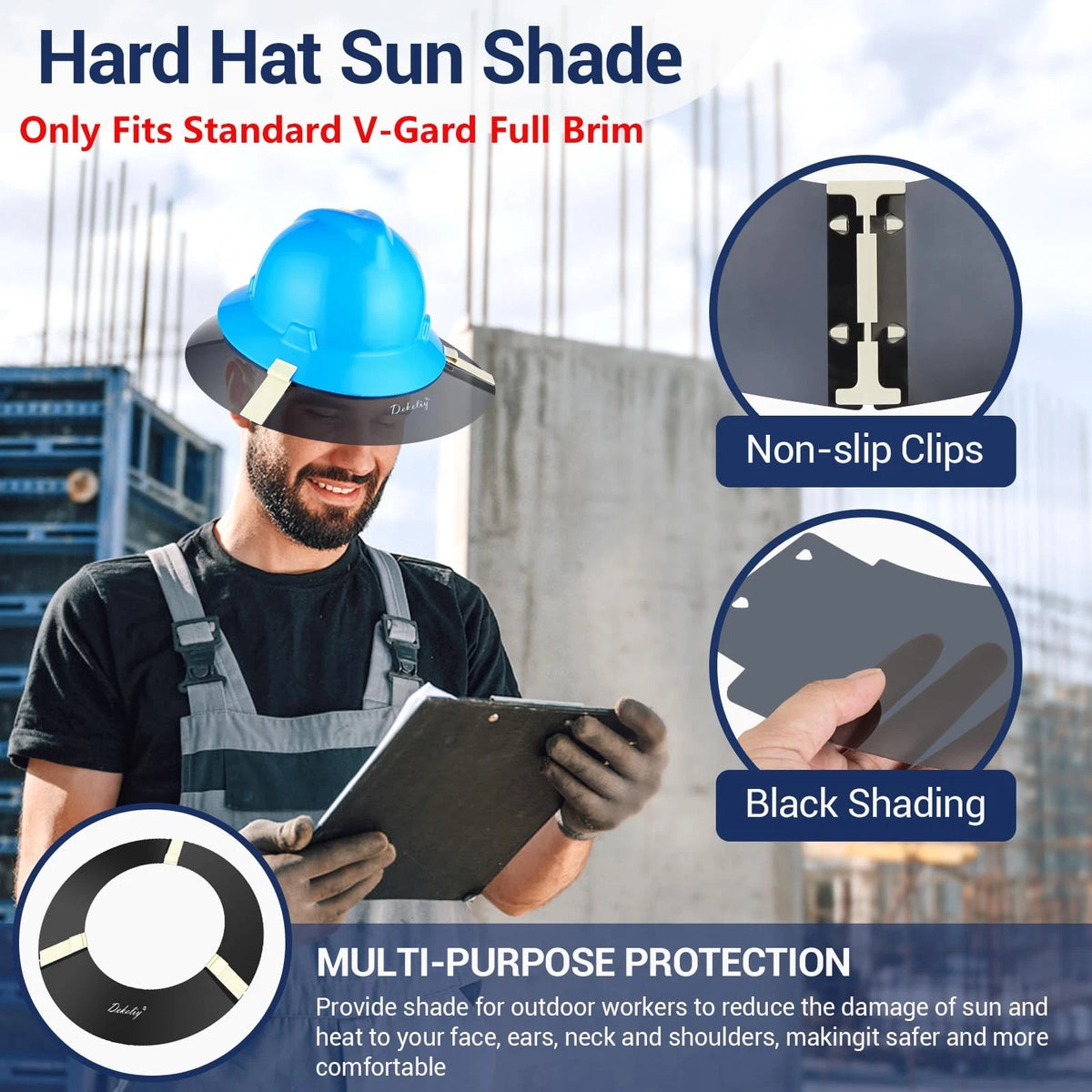 Set of 2 Hard Hat Sun Shades for V-Gard Full Brim (Standard)