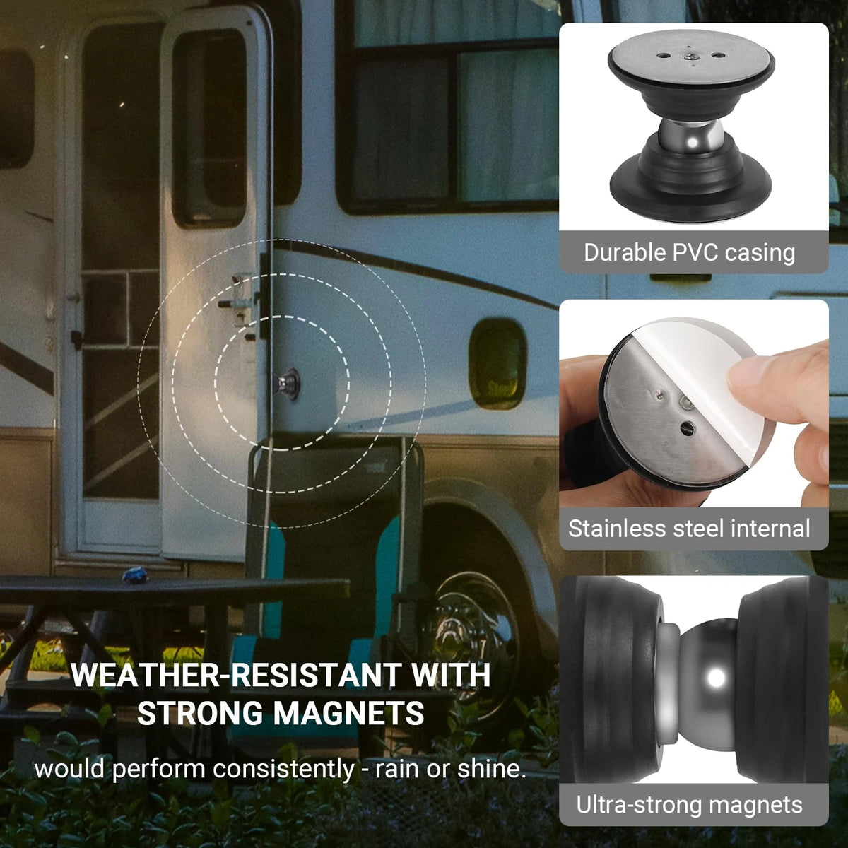 2X RV Magnetic Door Catch and Holder for RV