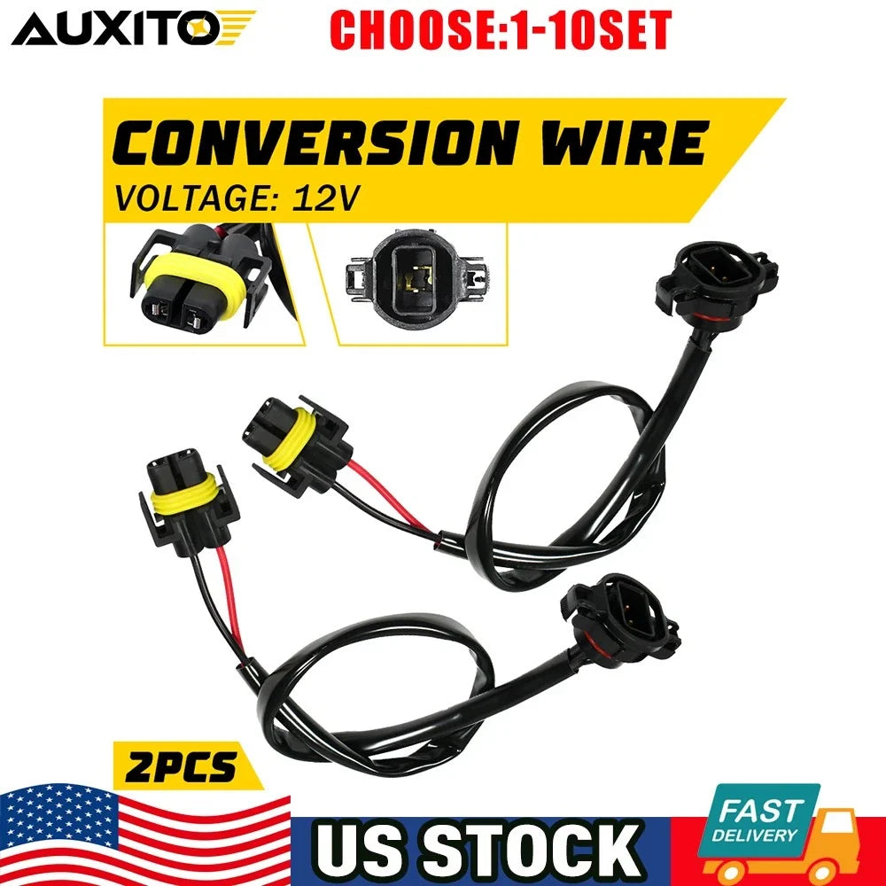 Set of 2 Pigtail Sockets for Fog Lamps Retrofit (PSX24W to H11)