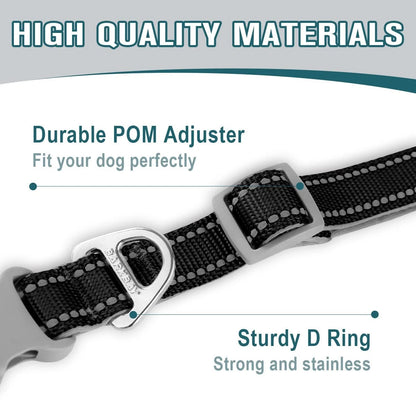 Dog Collar for Medium Small Large Dogs (Neck 14-20", Width 1", Black)