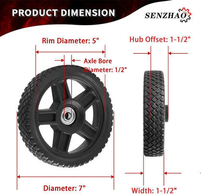 7 Inch Push Mower Wheels for Lawn Mower (No Part Numbers Supplied)