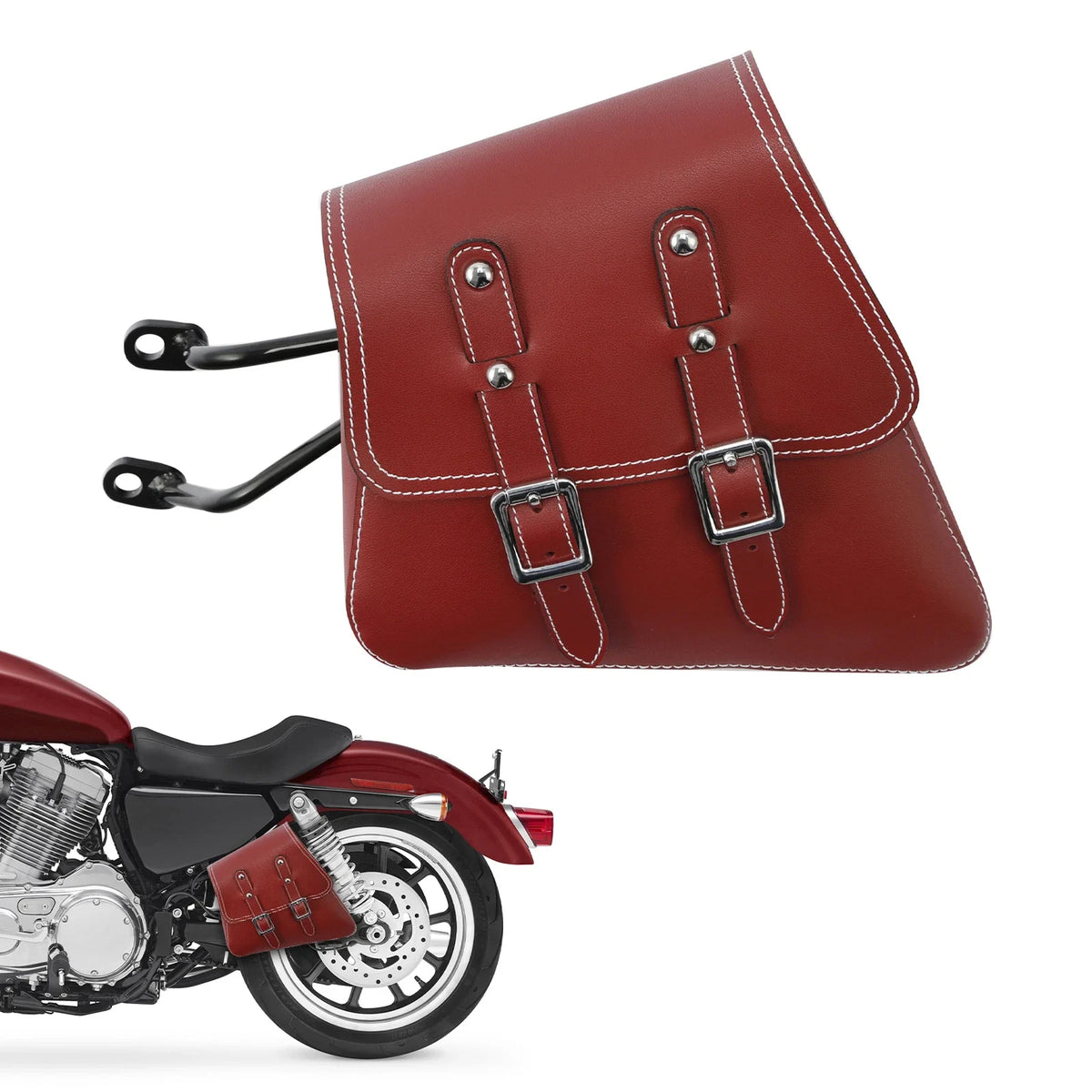Red Saddlebags for Harley Sportster 883 1200 (2007–2020)