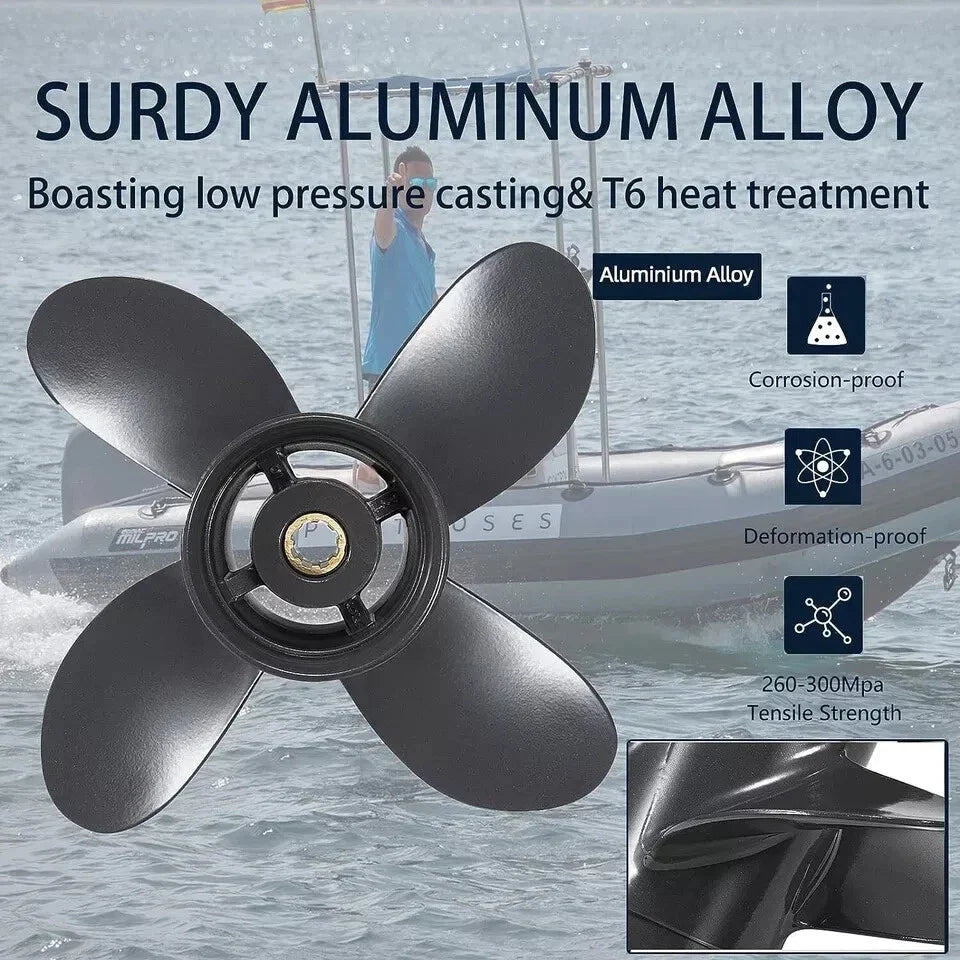 9.25 x 10 Aluminum Outboard Propeller for Honda 8-20HP (RH)